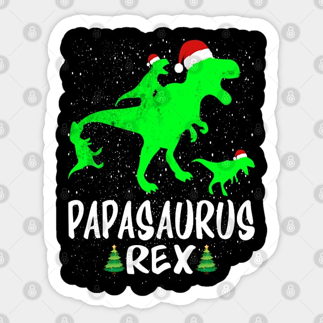 Papa T Rex Matching Family Christmas Dinosaur Shirt Sticker by intelus